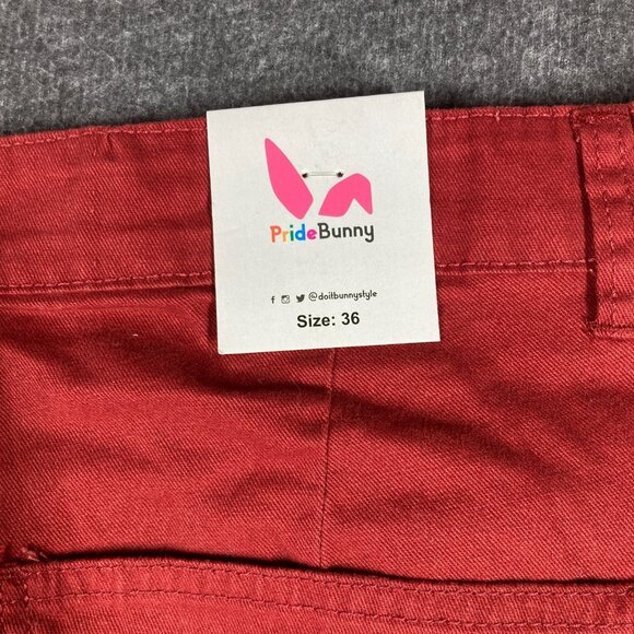 NWT Pride Bunny Pants Mens 36 Clay Red Rainbow Lining - Picture 11 of 13